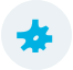 Puzzle bleu sur fond gris clair